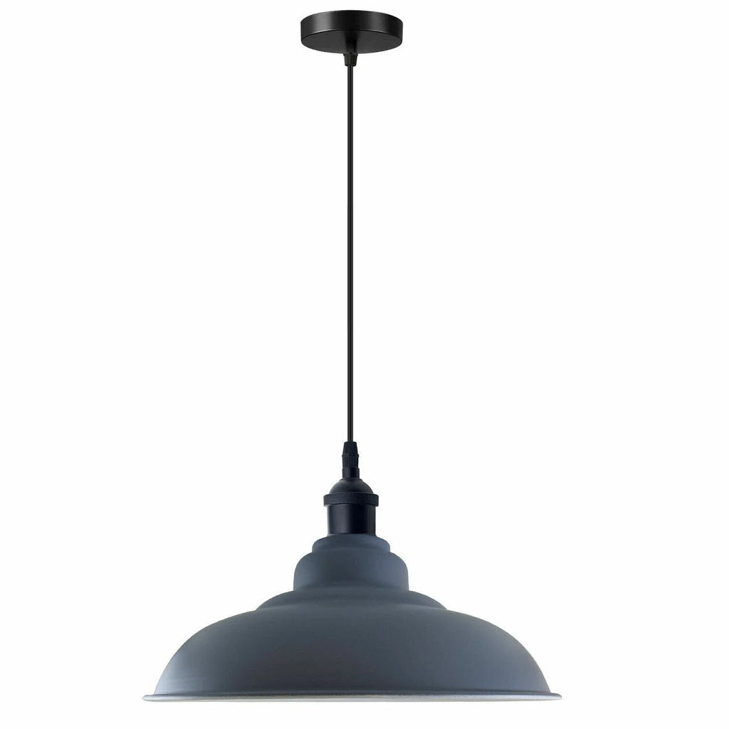 Industrial Metal Dome Pendant Light E27 Base, Vintage Kitchen Island Fixture