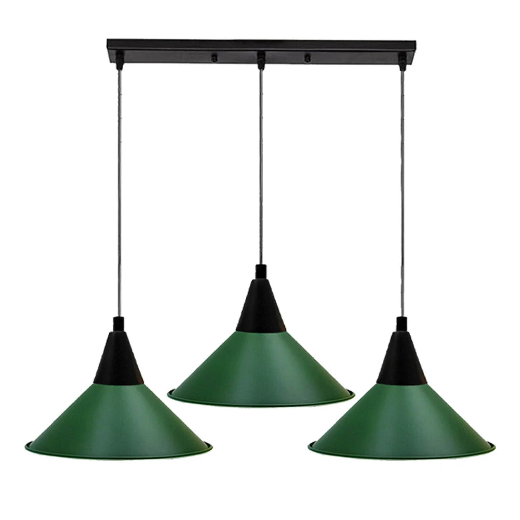Modern 3-Head Multi-Color Ceiling Pendant Light Fixture with Adjustable Dome Shades