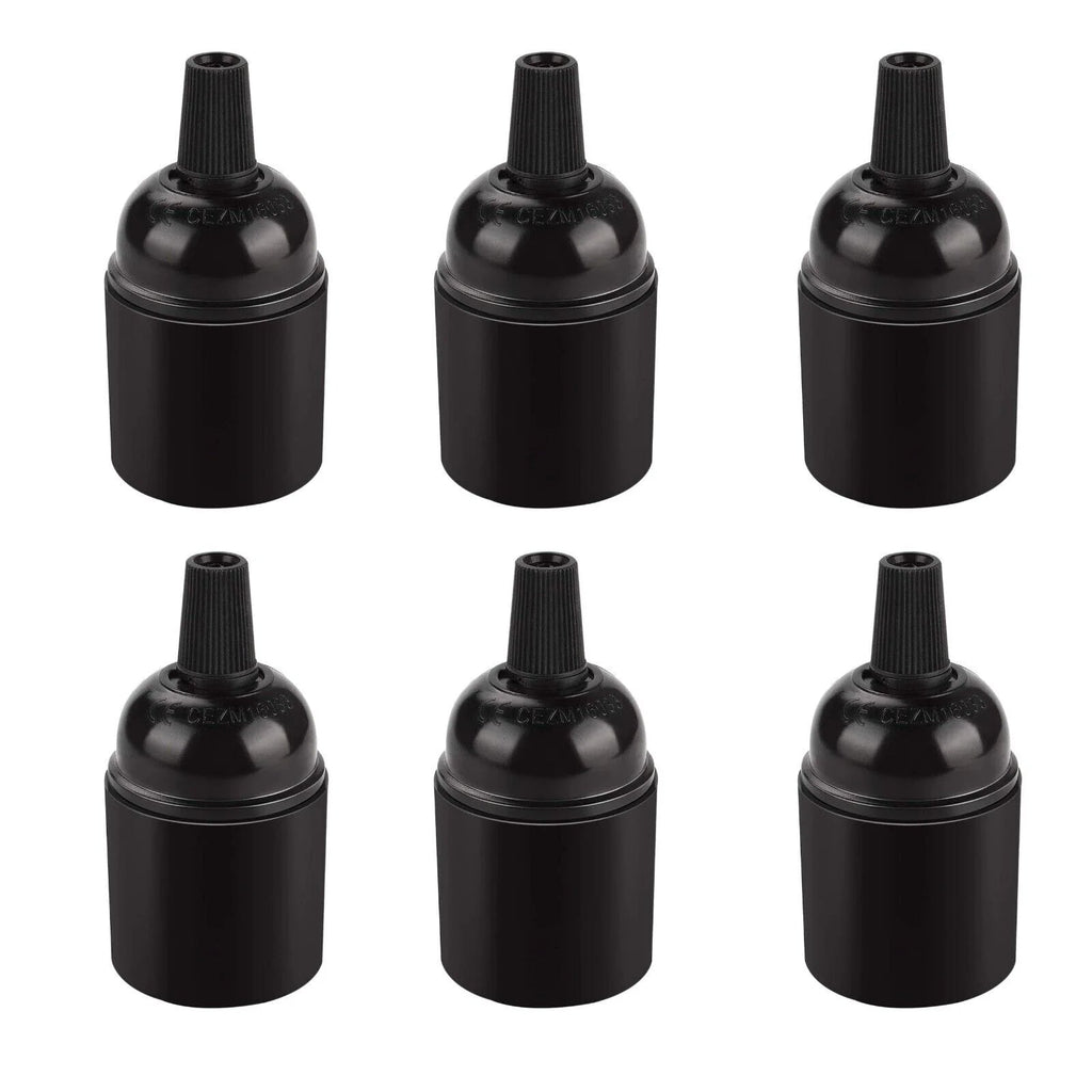 Black E27 Screw Light Bulb Holder Lamp Base Socket for Modern Lighting
