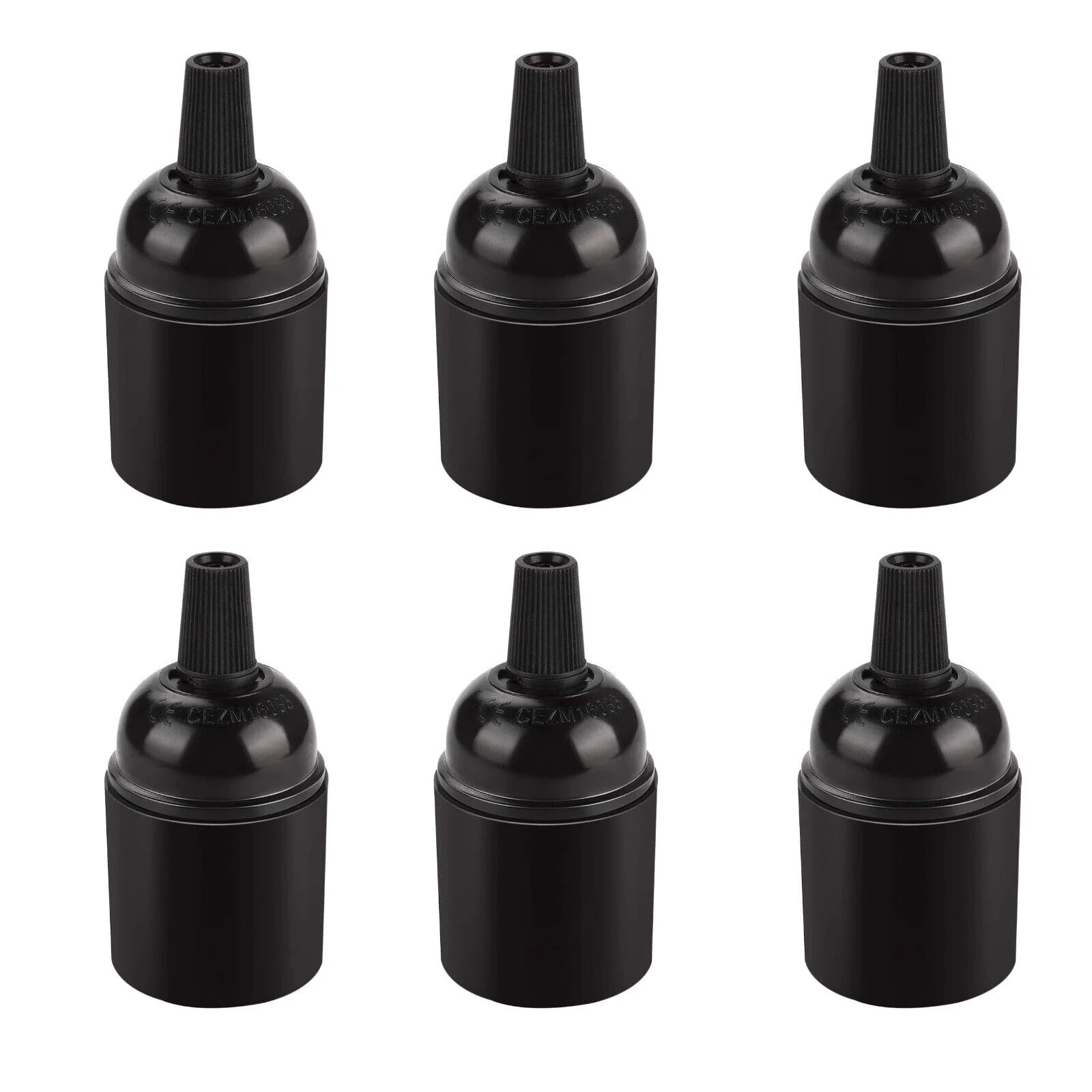 Sleek Black E27 Screw Light Bulb Holder Lamp Base Socket