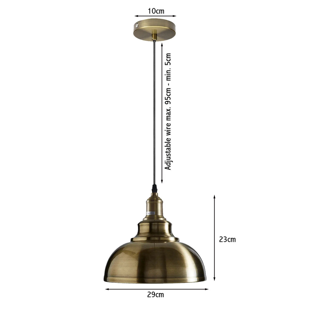 Retro Industrial Pendant Light with E27 Holder, Metal PVC Hanging Lamp