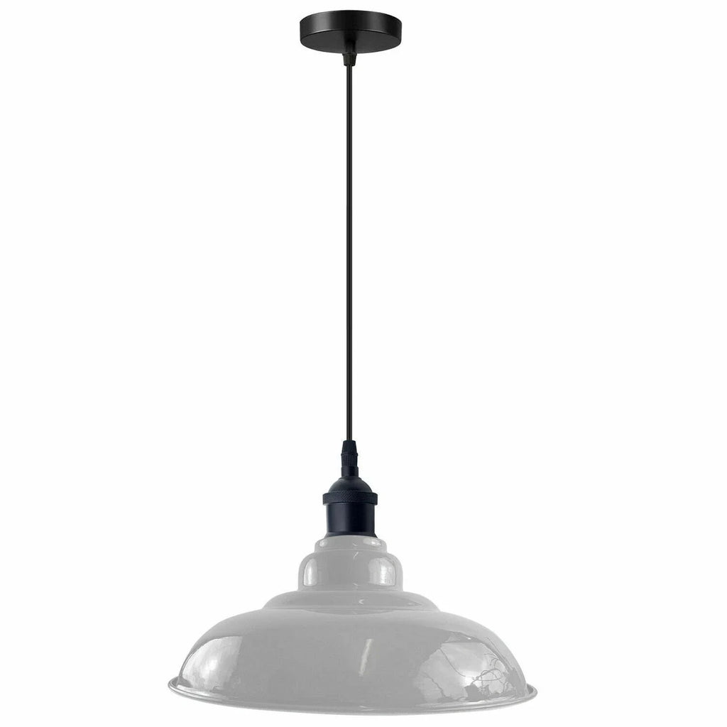 Industrial Metal Dome Pendant Light E27 Base, Vintage Kitchen Island Fixture