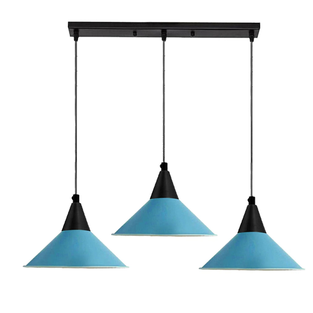 Modern 3-Head Multi-Color Ceiling Pendant Light Fixture with Adjustable Dome Shades