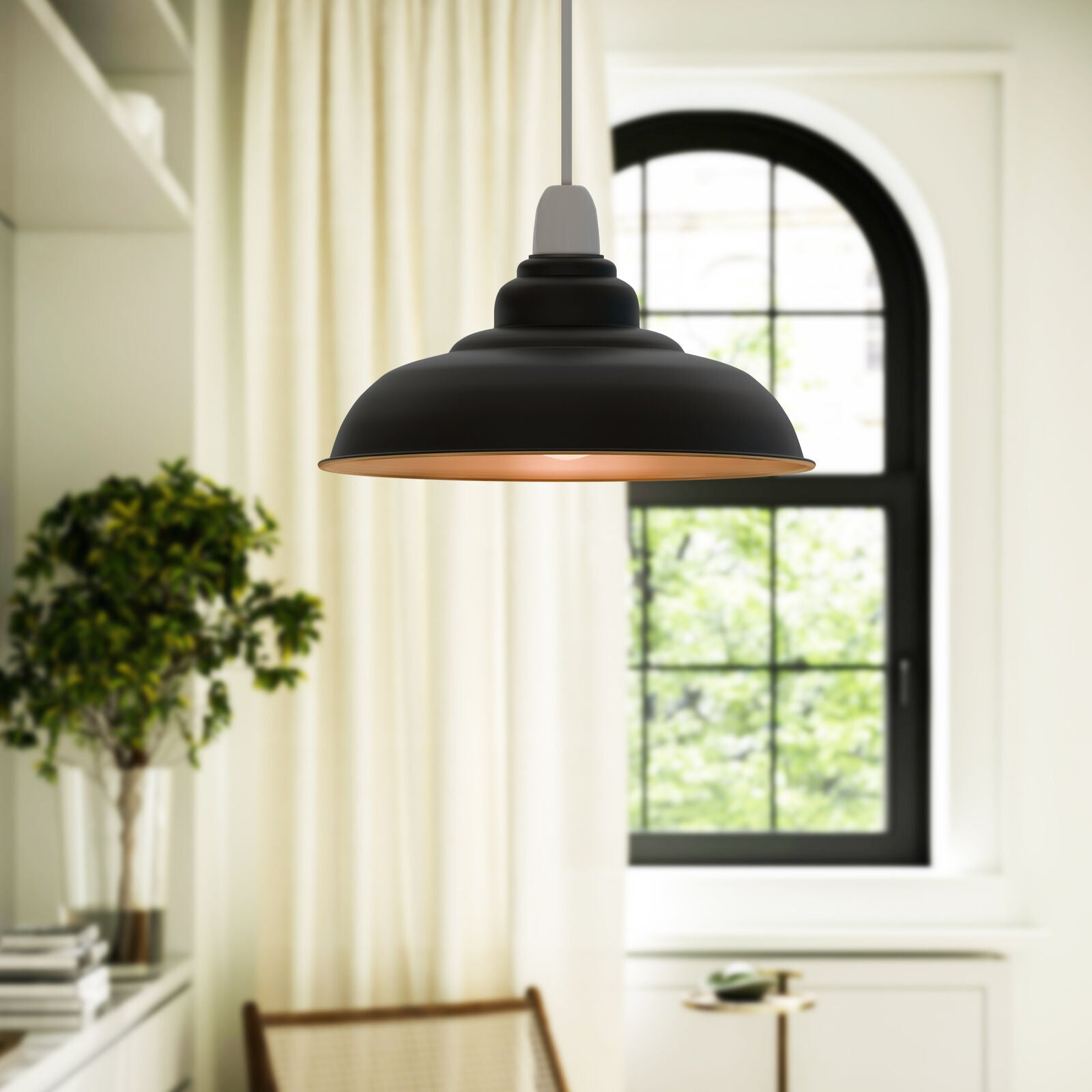 Elegant Black Gold Vintage Industrial Ceiling Pendant Light Shade for Modern Homes