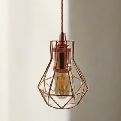 Industrial Retro Metal Cage Pendant Light E27 Fitting for Kitchen