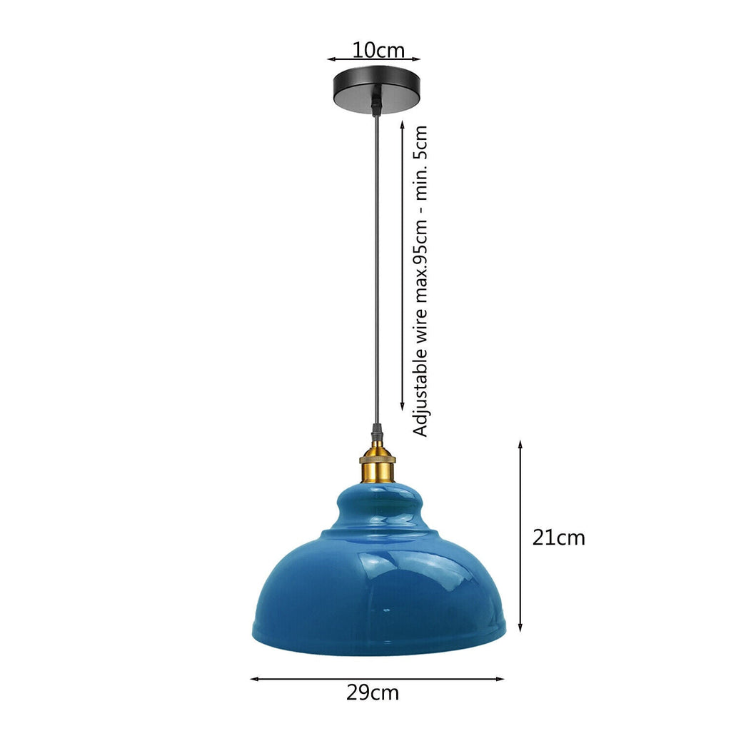 Modern Industrial Dome Pendant Light with Adjustable E27 Metal Shade