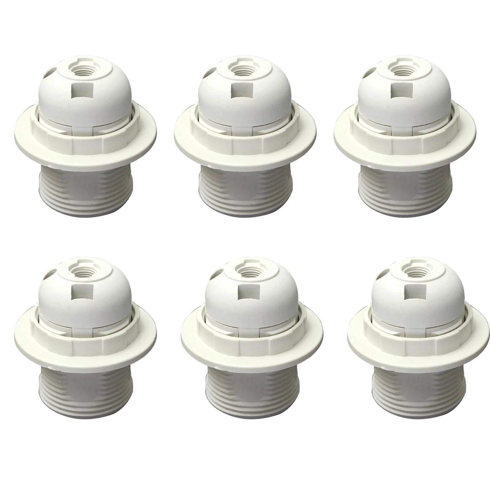 White E27 Edison Screw Pendant Lamp Holder - Vintage Style Bulb Socket