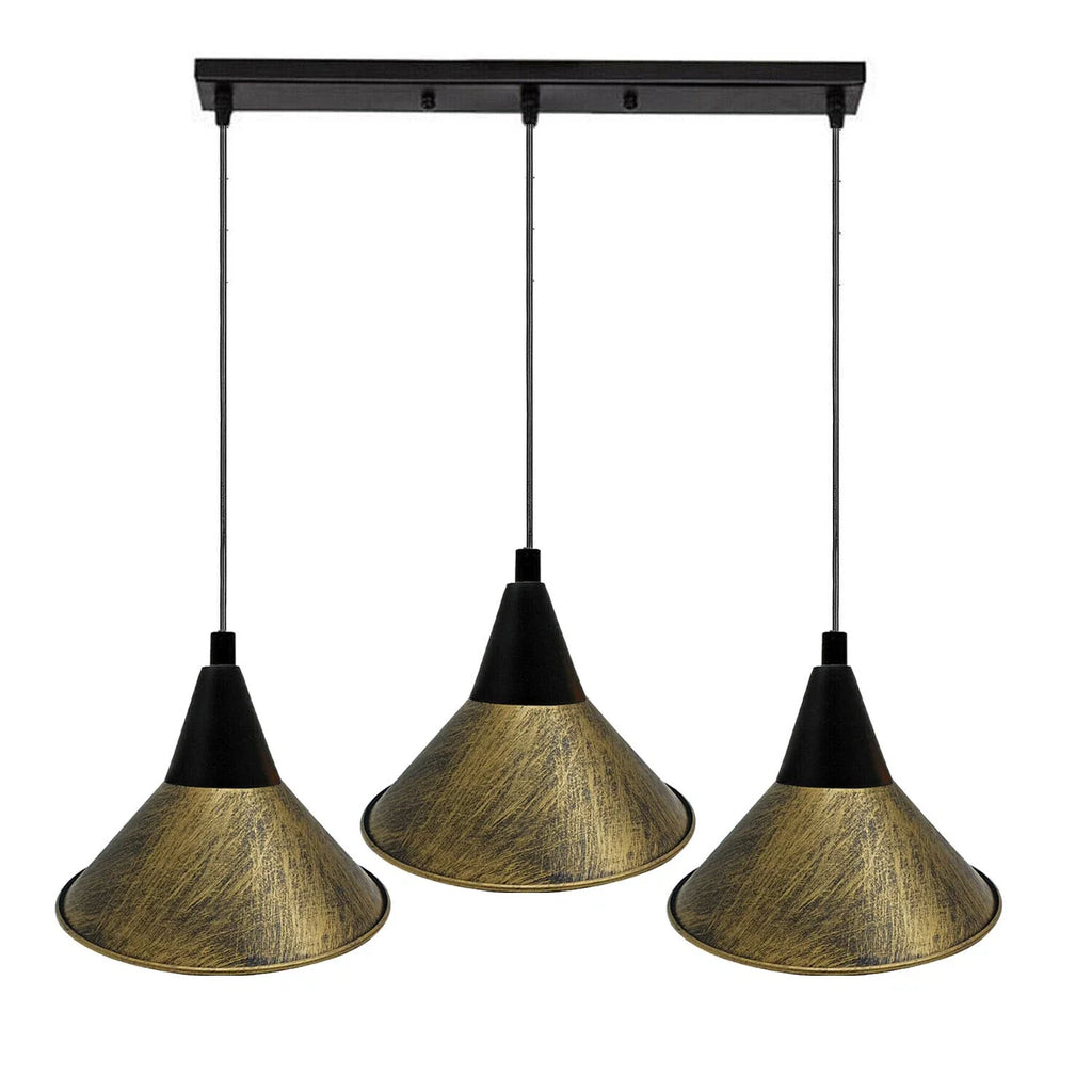 Modern 3-Head Multi-Color Ceiling Pendant Light Fixture with Adjustable Dome Shades
