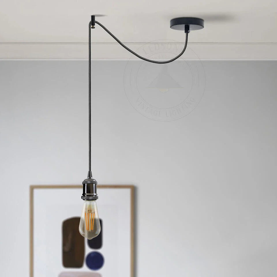 Vintage Industrial Ceiling Spider Chandelier Pendant Light Kit with Long Cable