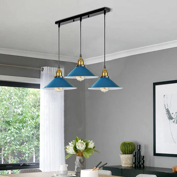 Modern 3-Light Metal Cone Pendant Ceiling Fixture: Adjustable Height Designer Lighting