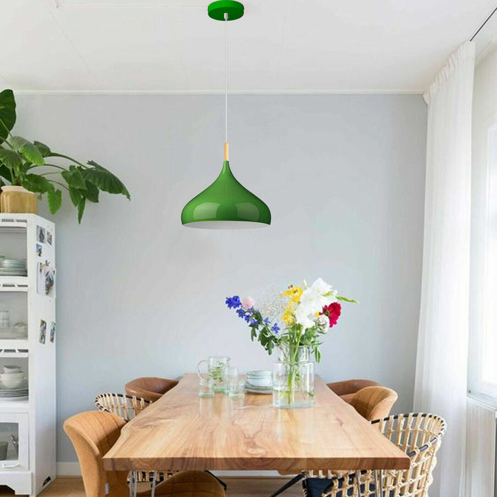 Modern Industrial Metal Dome Ceiling Pendant Light with Colorful Shade
