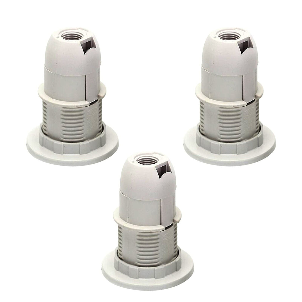 Versatile White E14 Plastic Lamp Holder for Pendant Lights - Durable Screw Base