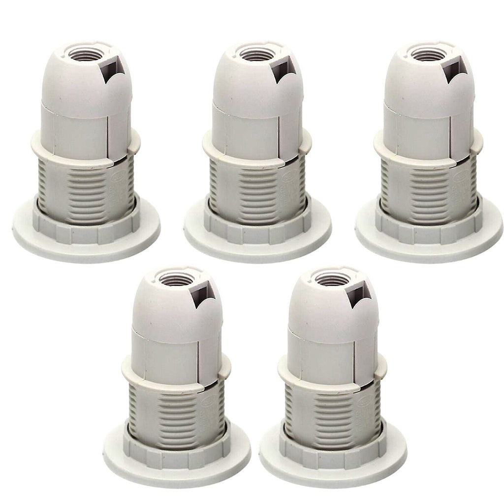 Versatile White E14 Plastic Lamp Holder for Pendant Lights - Durable Screw Base