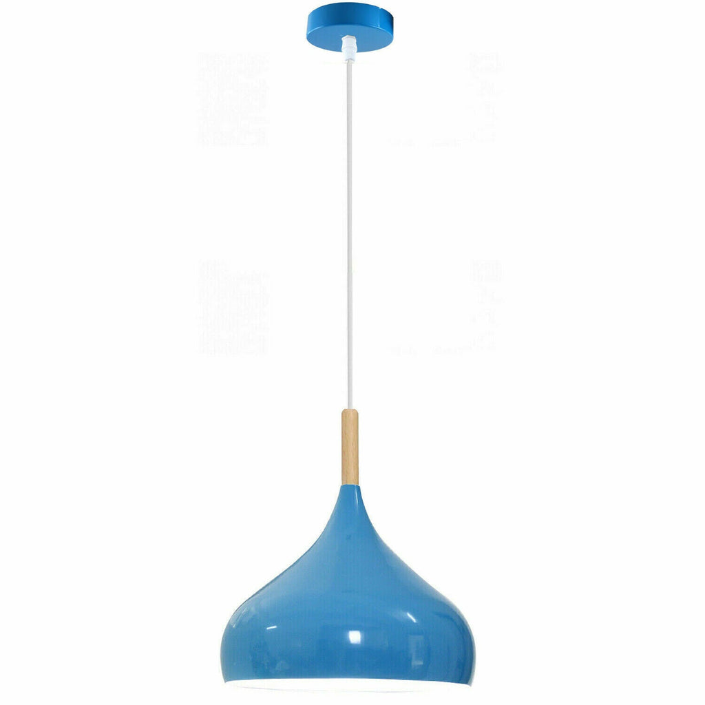 Modern Industrial Metal Pendant Ceiling Light, Colorful Shade Hanging Lamp Fixture