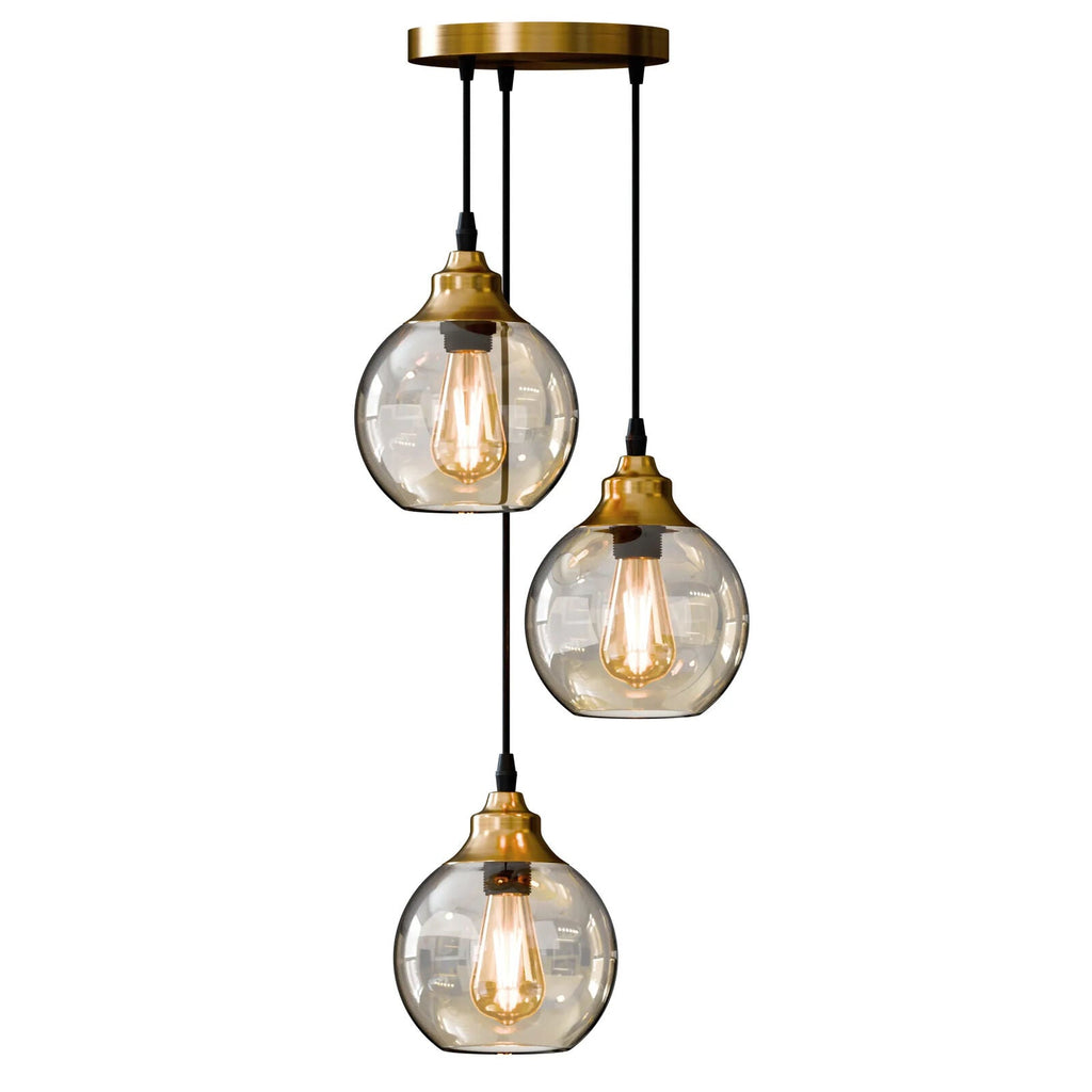 Luxury Modern 3-Light Glass Teardrop Pendant Chandelier Lighting Fixture