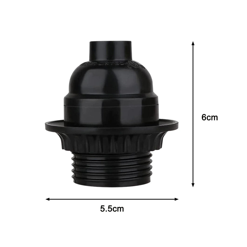 Black Vintage Bakelite Edison Screw E27 Lamp Bulb Light Socket Holder