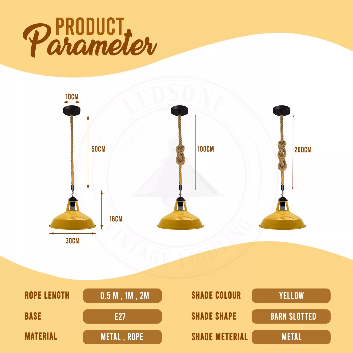 Industrial Metal Hemp Rope Pendant Light Retro Ceiling Hanging Lamp