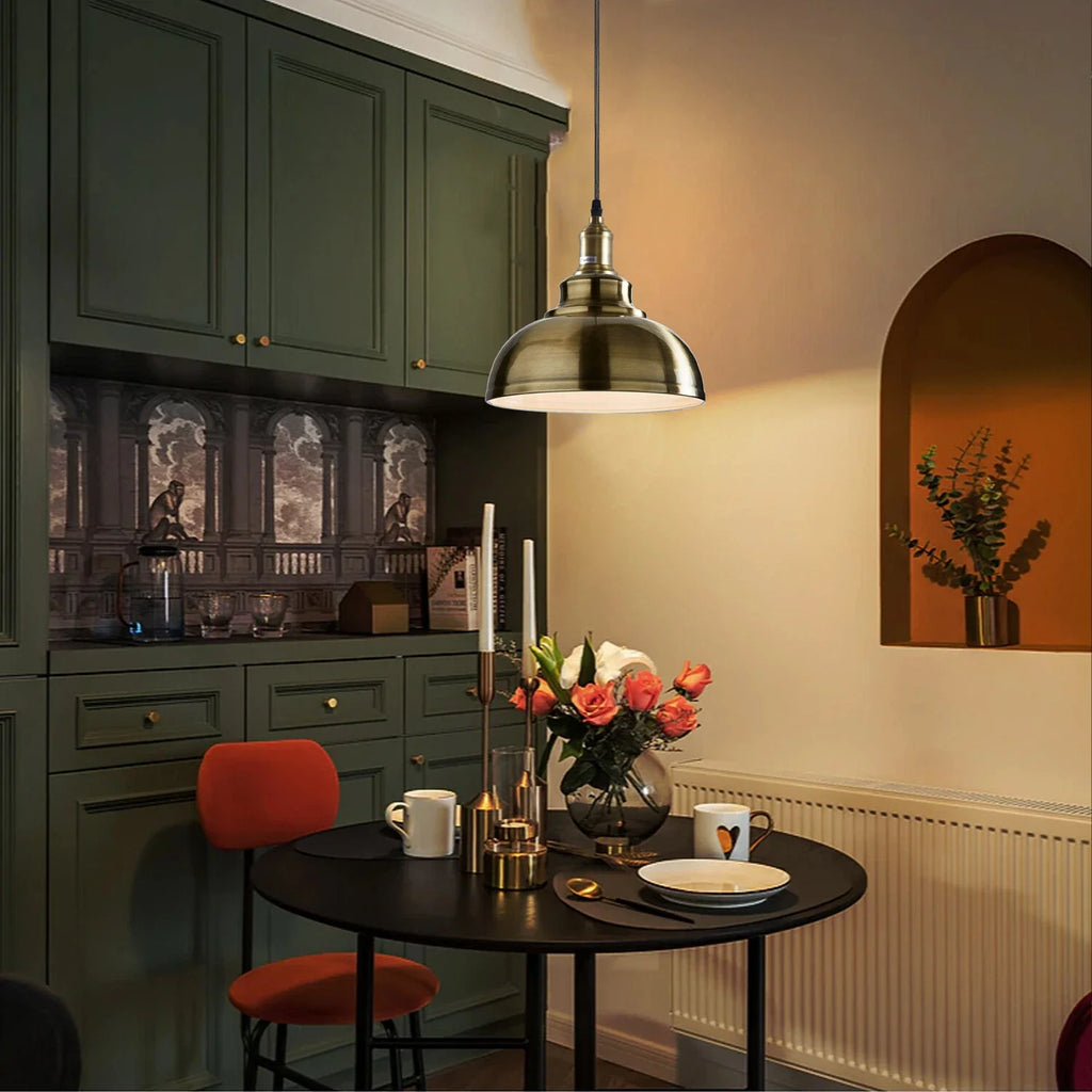 Retro Industrial Pendant Light with E27 Holder, Metal PVC Hanging Lamp