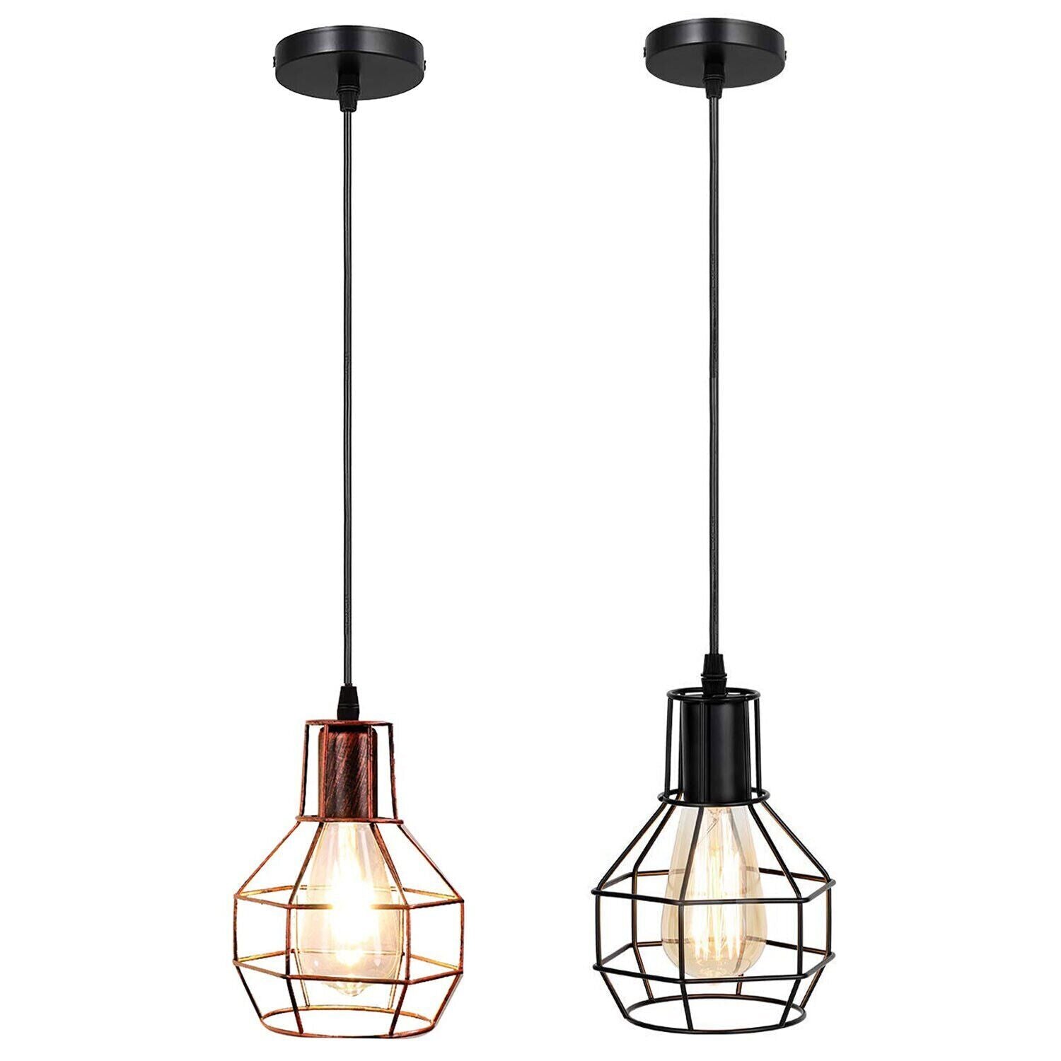 Vintage Industrial Metal Nest Cage Pendant Light Fixture Rustic Home Decor