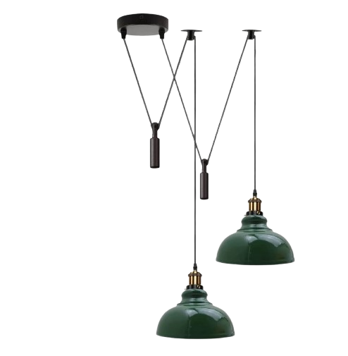 Industrial Retro Metal 2-Head Ceiling Pendant Spider Light, Adjustable E27 Base