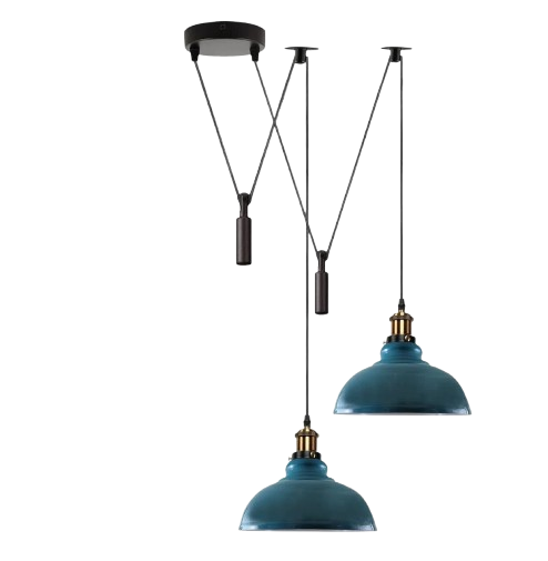 Industrial Retro Metal 2-Head Ceiling Pendant Spider Light, Adjustable E27 Base