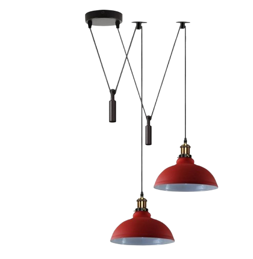 Industrial Retro Metal 2-Head Ceiling Pendant Spider Light, Adjustable E27 Base