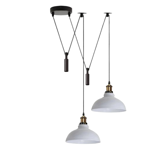Industrial Retro Metal 2-Head Ceiling Pendant Spider Light, Adjustable E27 Base