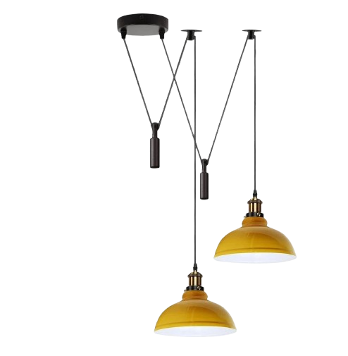 Industrial Retro Metal 2-Head Ceiling Pendant Spider Light, Adjustable E27 Base