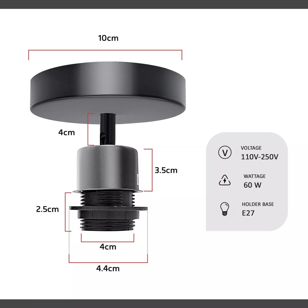 Adjustable Retro Industrial LED Flush Mount Ceiling Wall Light Fixture, E27