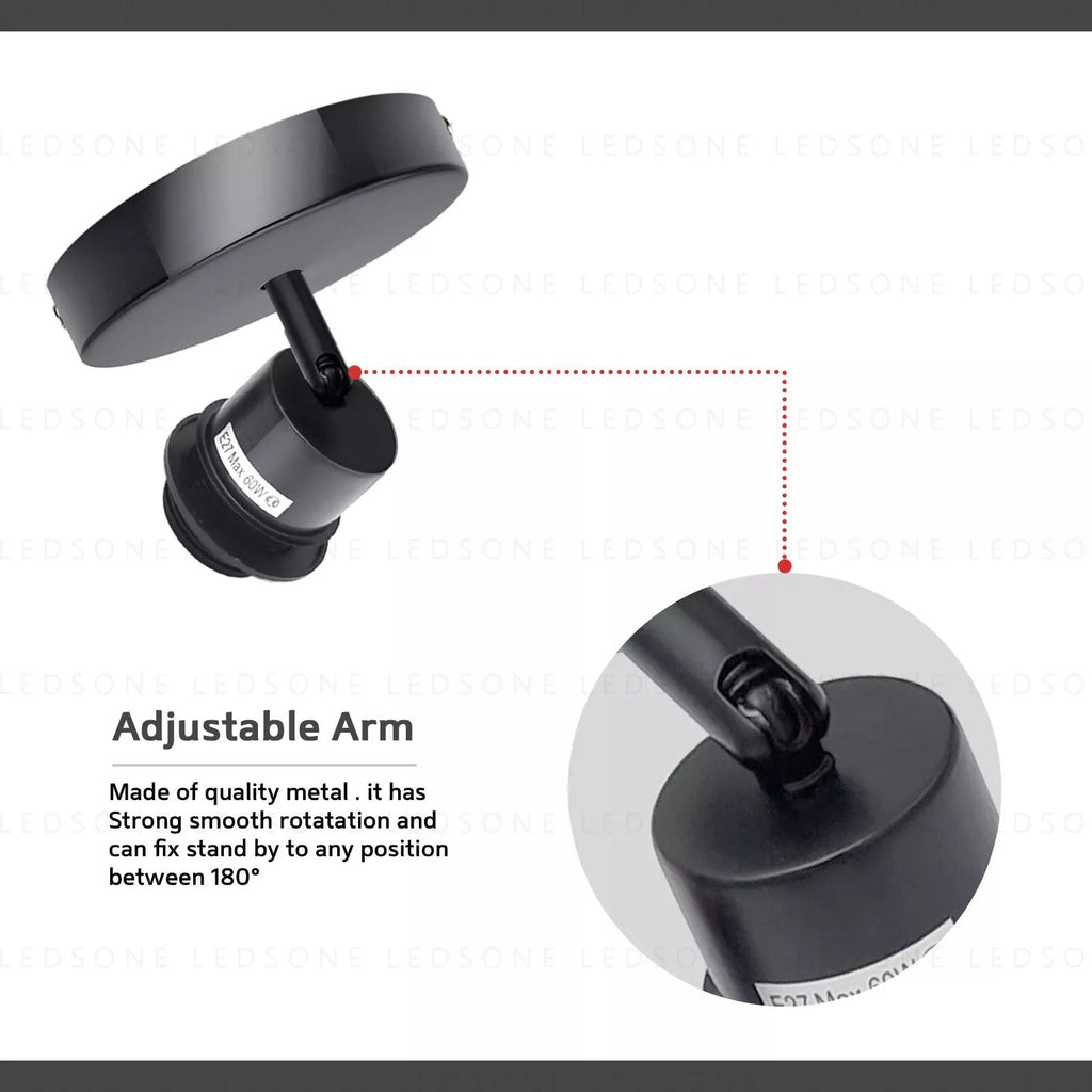 Adjustable LED Flush Ceiling Light Vintage Ceiling Mount Wall Lamp Fixture~5741