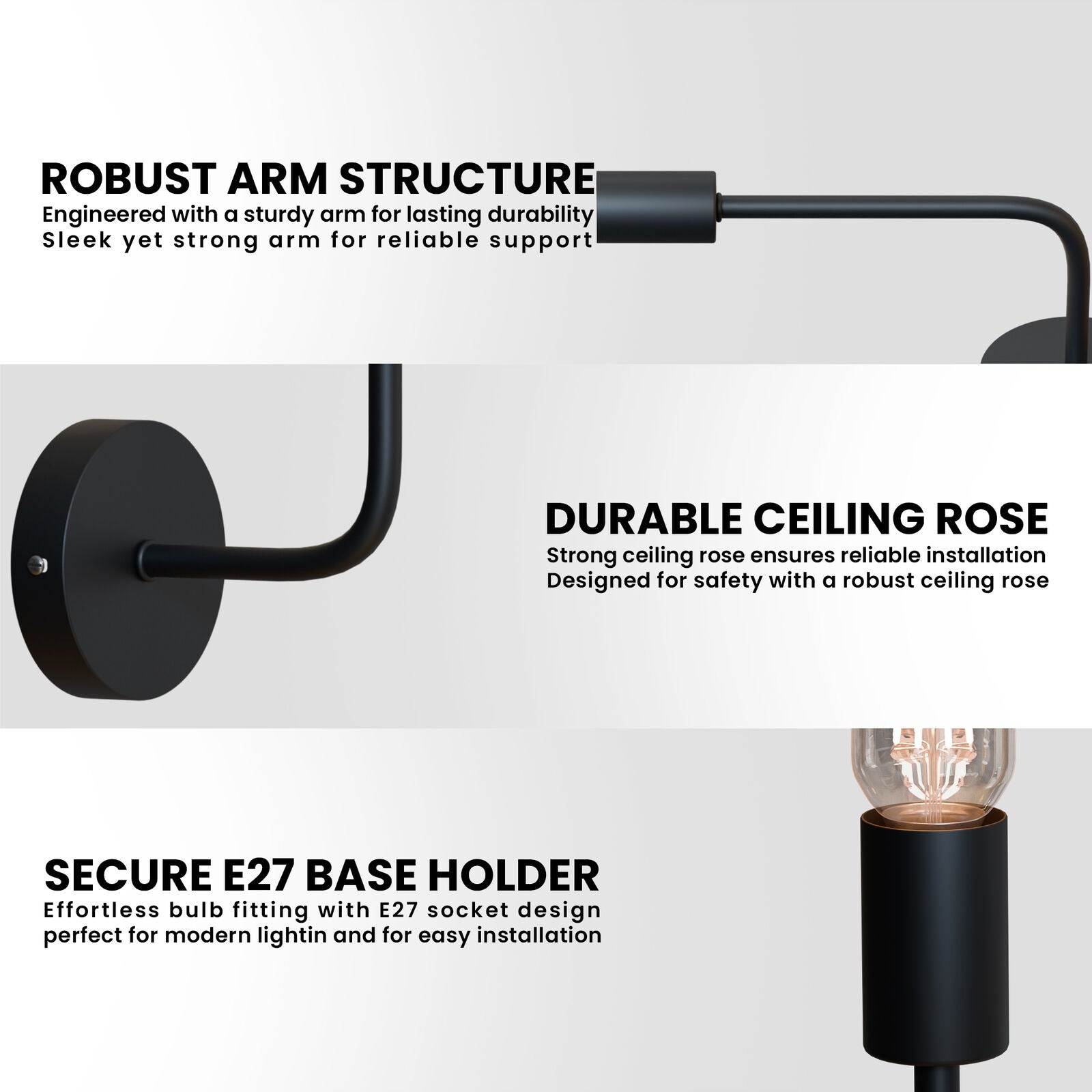 Modern Industrial LED Up Down Wall Sconce Light Fixture E27 Socket
