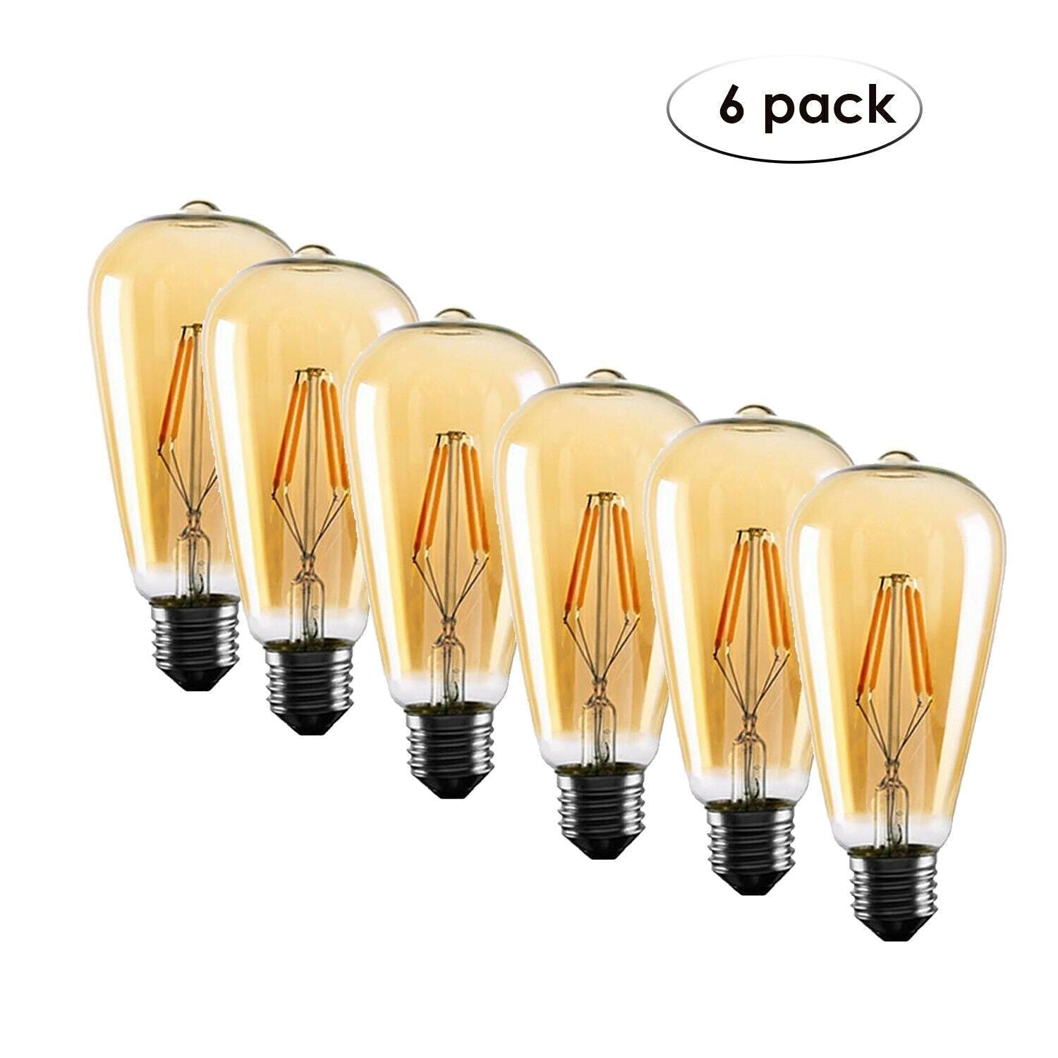 Vintage ST64 E27 4W Dimmable LED Filament Edison Bulb, Warm White