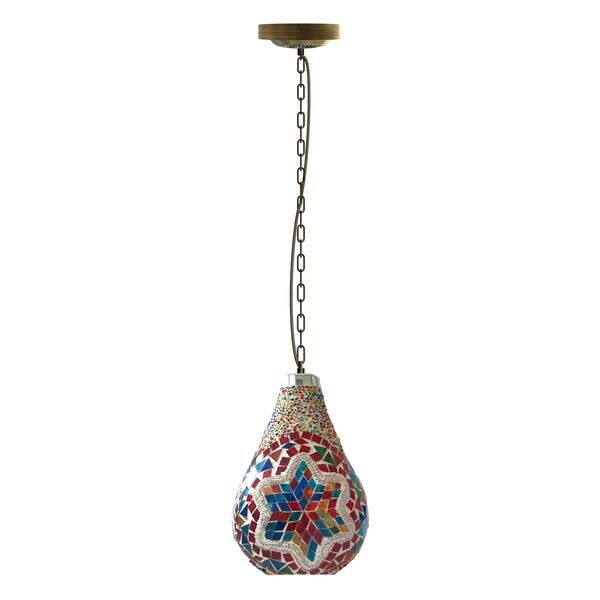 Handcrafted Turkish Moroccan Mosaic Glass Pendant Light Fixture Adjustable Ceiling Lamp