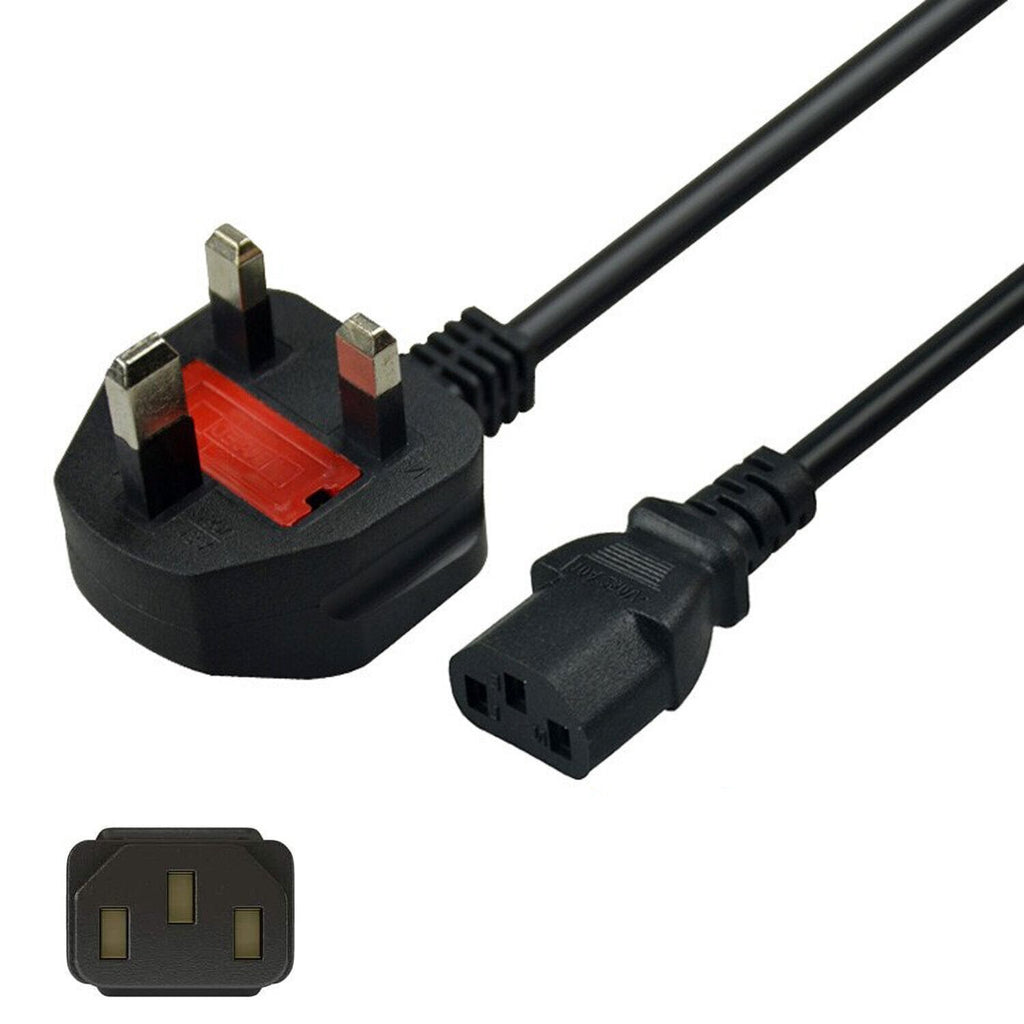 1m IEC Kettle Lead Mains Power Cable UK For LCD PC's TFT TV's IEC ~6248
