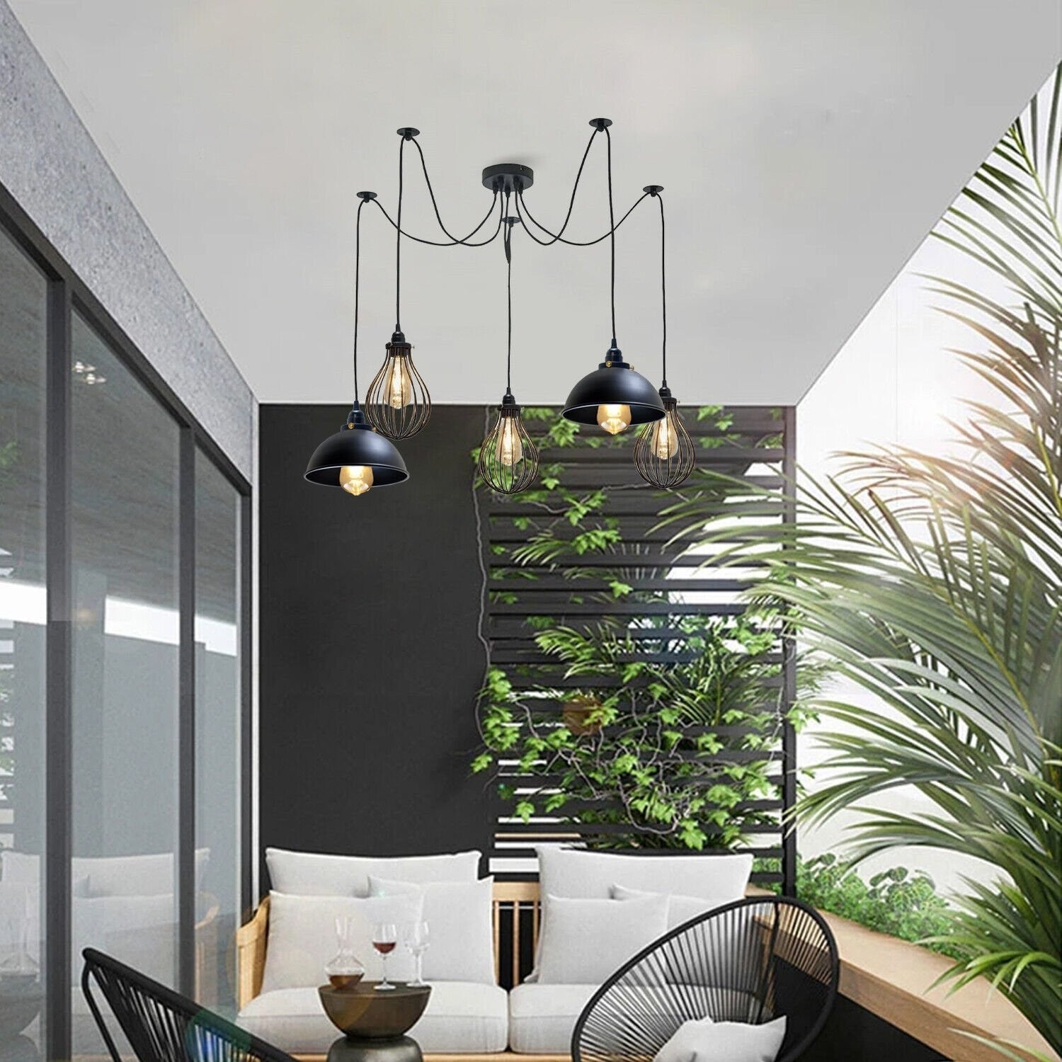 Multi Outlet Hanging Light 2 Spider Pendant Light  ~6330