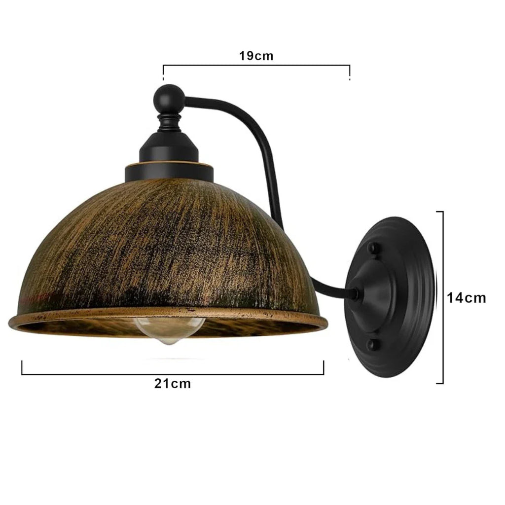 Industrial Wall Sconce with Brushed Copper Metal Dome Shade  Indoor Wall Light~6178