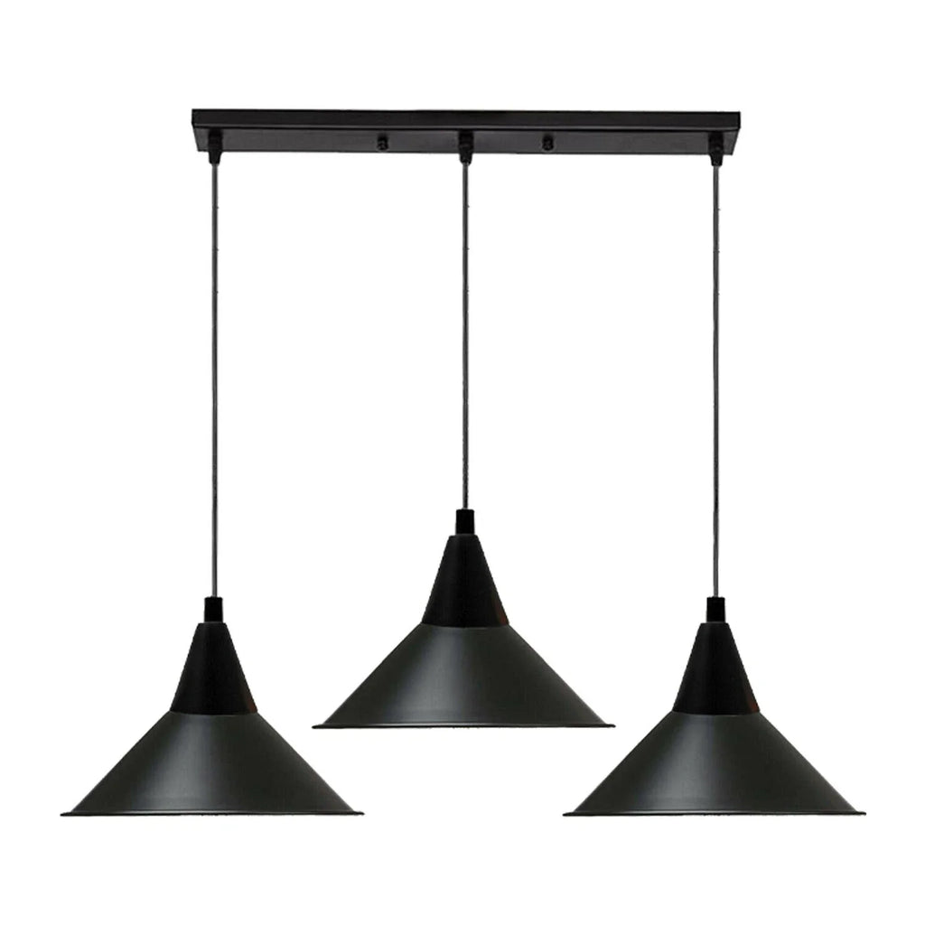 Modern 3-Head Multi-Color Ceiling Pendant Light Fixture with Adjustable Dome Shades