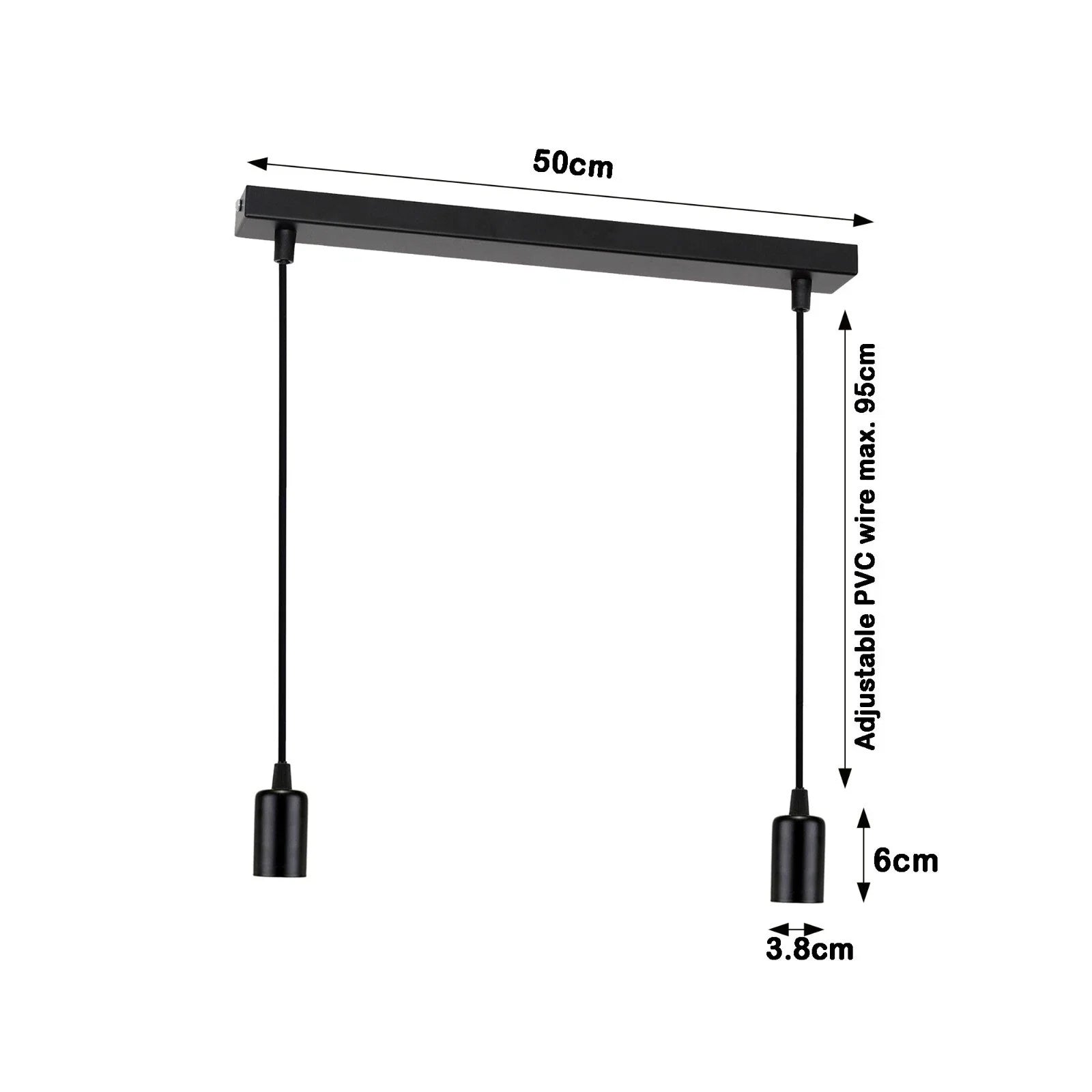 2 Head Pendant light E27 50cm ~6260