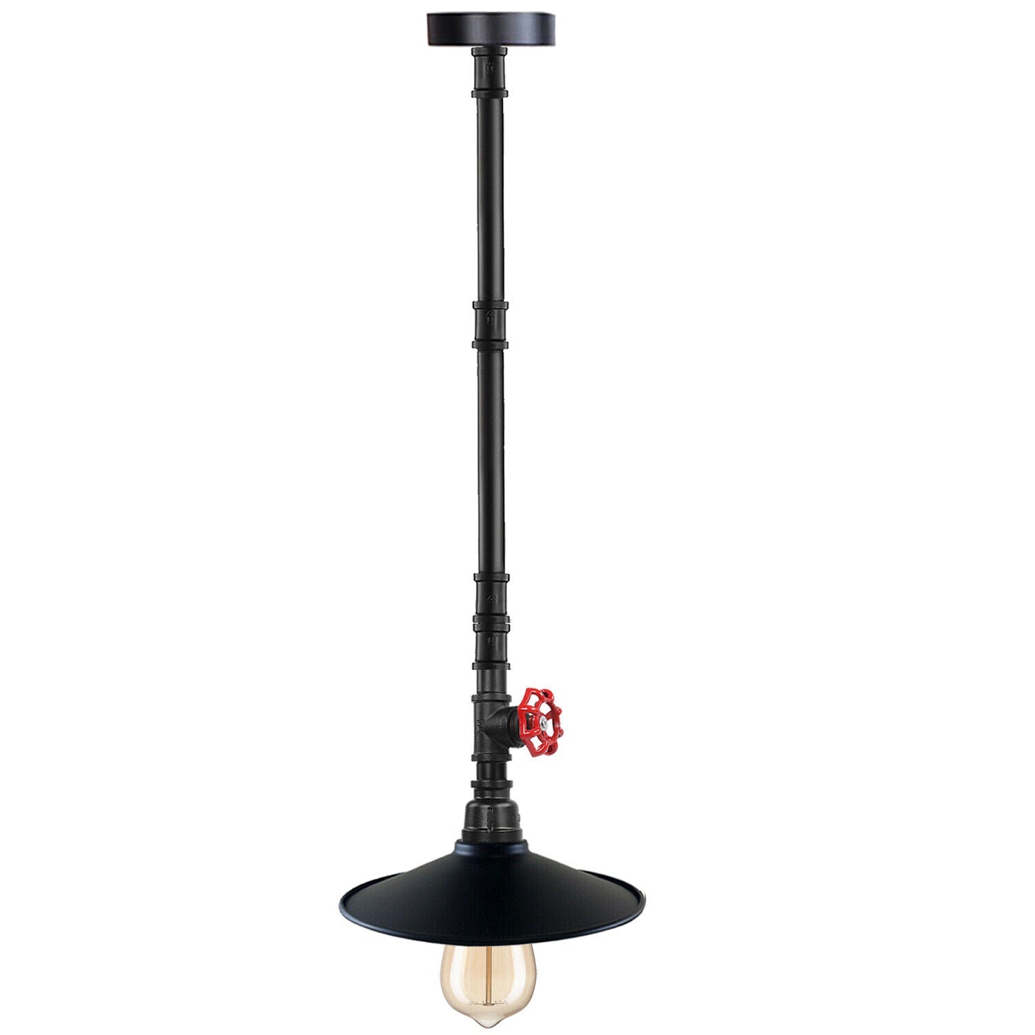 Industrial Galvanized Metal Pendant Light, Steampunk Farmhouse Ceiling Lamp