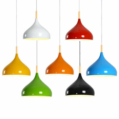 Modern Industrial Metal Pendant Ceiling Light, Colorful Shade Hanging Lamp Fixture