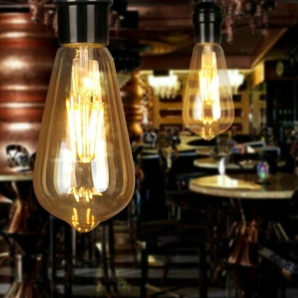 Vintage ST64 E27 4W Dimmable LED Filament Edison Bulb, Warm White