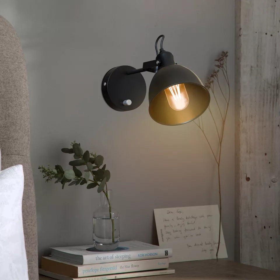Industrial Adjustable Swivel Wall Sconce with Dimmer Switch for Custom Lighting