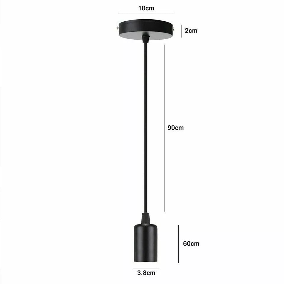 Adjustable E27 Metal Pendant Bulb Holder, Vintage Style for Home Lighting