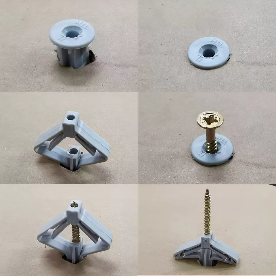 Nylon Plasterboard Wall Plugs Expansion Tube Screws for Secure Drywall Fixing