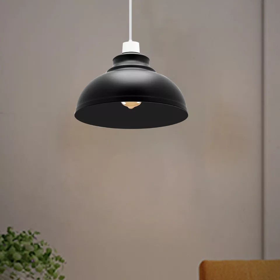 Industrial Metal Curvy Shade Easy Fit Ceiling Pendant Lampshade
