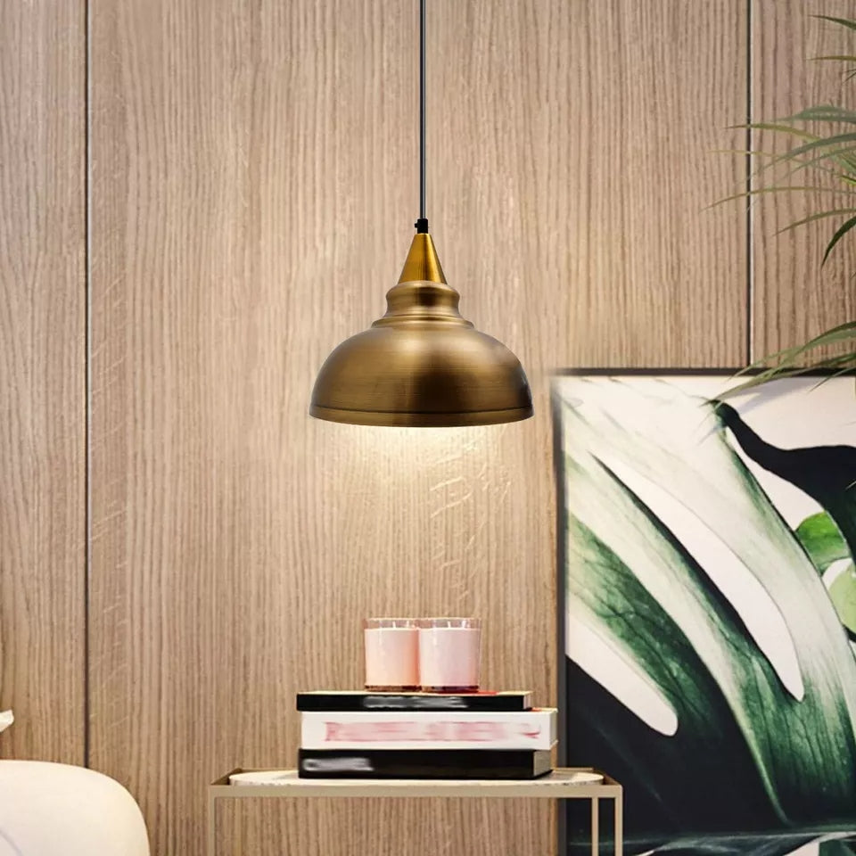Industrial Metal Curvy Shade Easy Fit Ceiling Pendant Lampshade