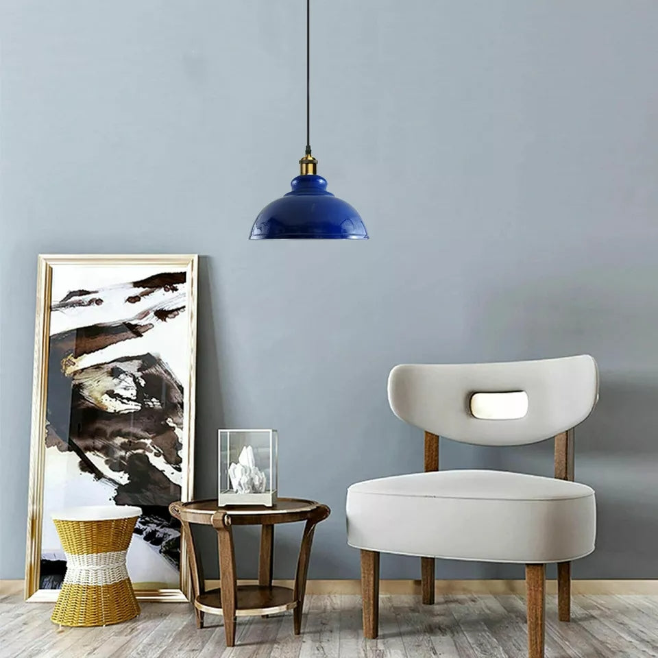 Industrial Metal Curvy Shade Easy Fit Ceiling Pendant Lampshade