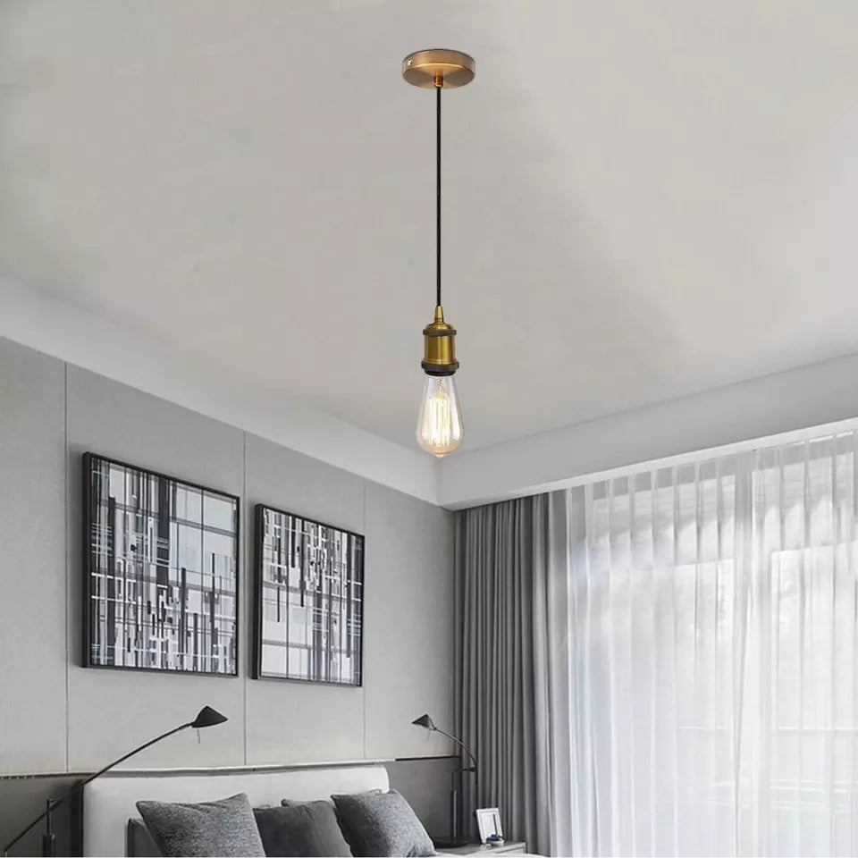 Industrial Metal Ceiling Pendant Light with Adjustable 78-inch Cable