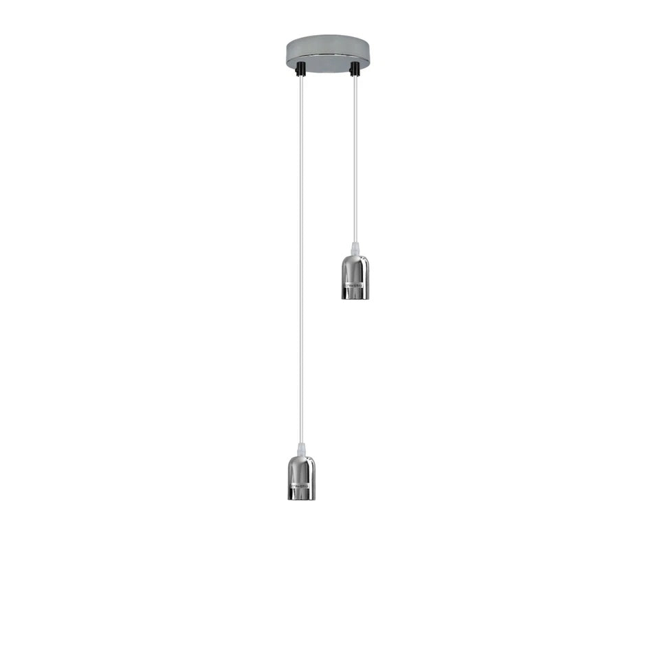 Vintage Industrial 2-Head Cluster Pendant Light with Adjustable E27 Sockets