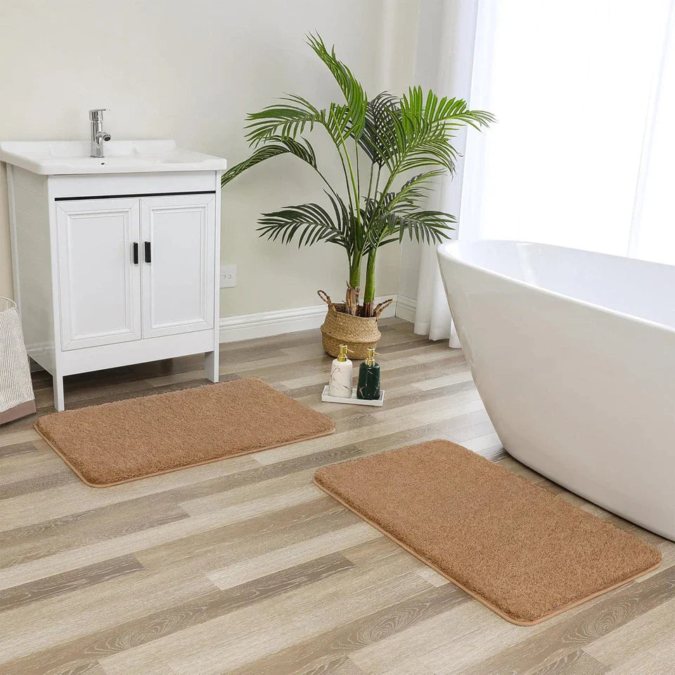 Soft Fluffy Microfiber Non-Slip Doormat: Absorbent Washable Indoor Outdoor Mat